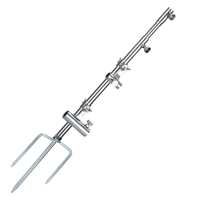 不锈钢多功能野钓地插支架钓鱼支架炮台拉饵盘地插架垂钓渔具用品梨桦