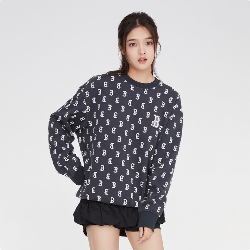 [可扫码识别]mlb 正品卫衣2023秋季新款老花满印圆领新款上衣时尚