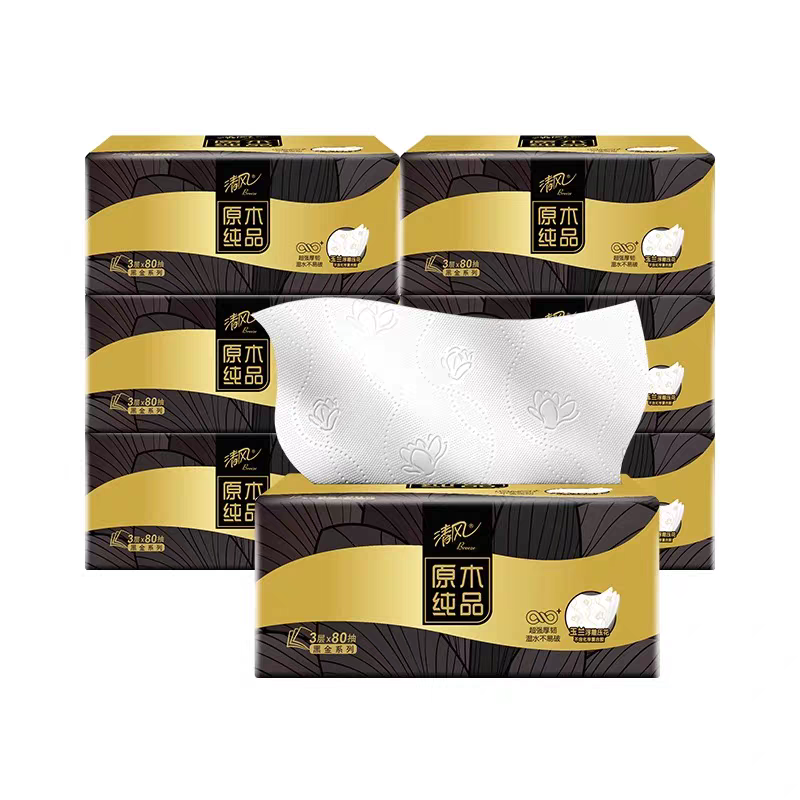 清风抽纸黑金80抽6包