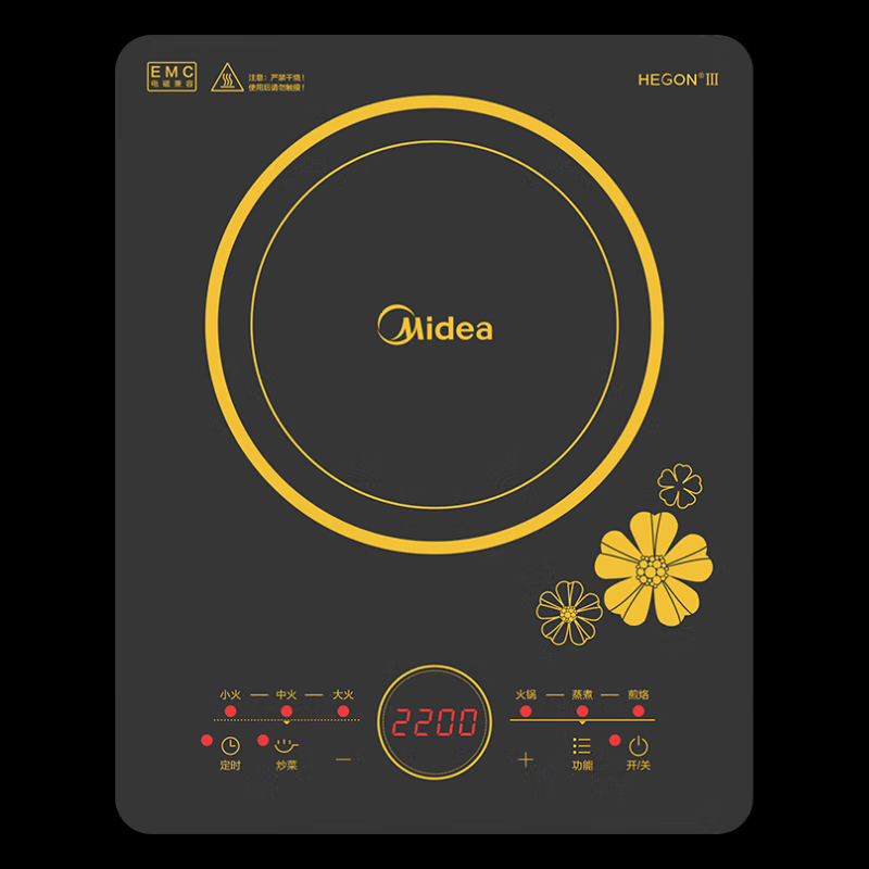 美的(Midea)电磁炉 2200W大功率 触控防水面板 多功能一体式家用电磁炉C22-RT2240