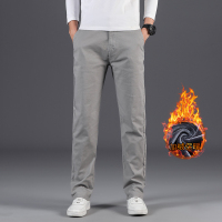 金盾(KIN DON)秋冬季弹力休闲裤男宽松直筒大码男士阔腿商务长裤子 金盾休闲裤w6602R加绒浅灰 28(2尺1)