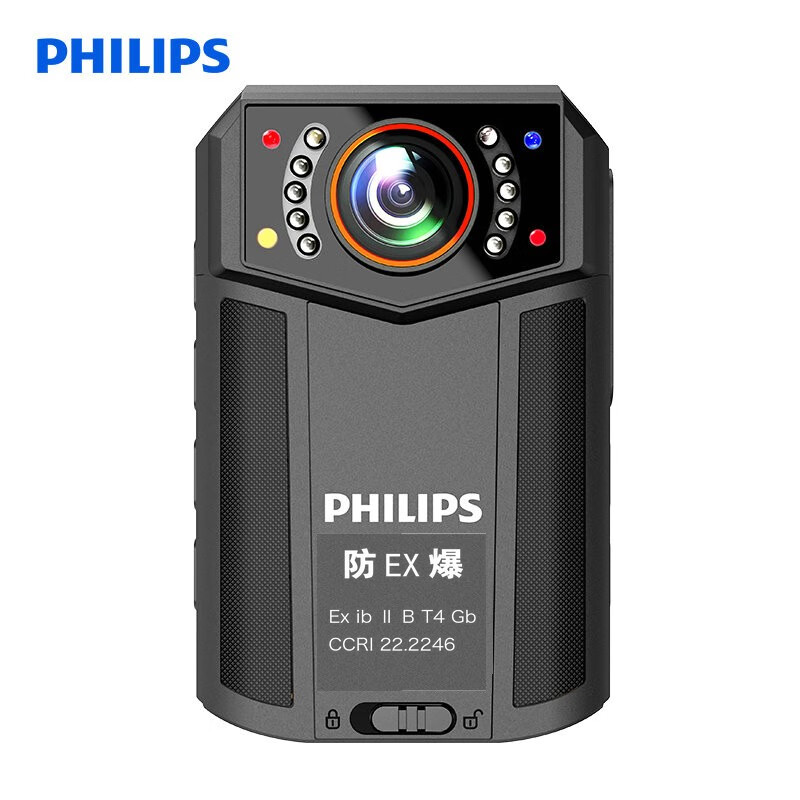 飞利浦执法记录仪VTR8203 4K摄像GPSAPP操控高清拍照记录仪 现场记录仪 256GB