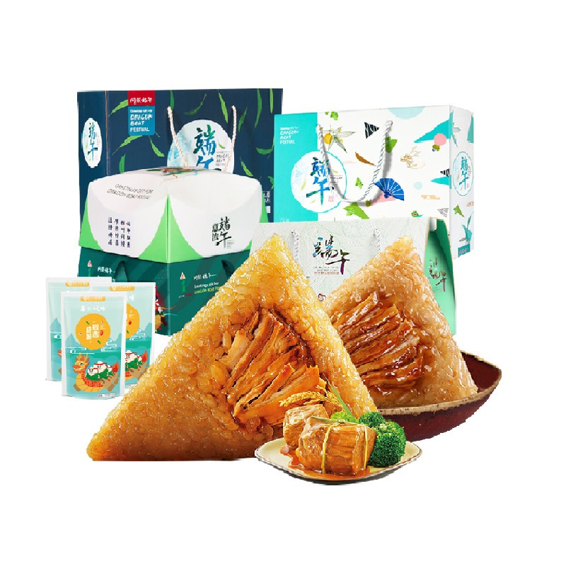 西瓜味的童话 龙舟献礼粽子礼盒 6粽+2蛋 3盒装
