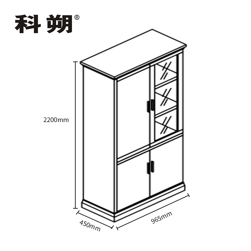 科朔 文件柜两门柜资料柜 办公文件柜 职员书柜 油漆办公柜KSHS03