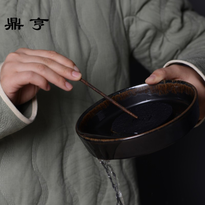 鼎亨一禅茶事 景德镇双层养壶垫干泡台茶盘壶承壶托复古日式手作