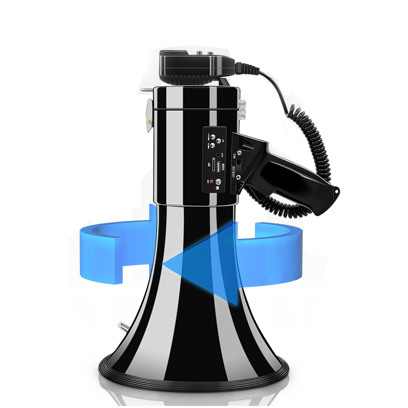 得力手持扩音器喊话器 50w 扩音宣传插卡录音 带电池