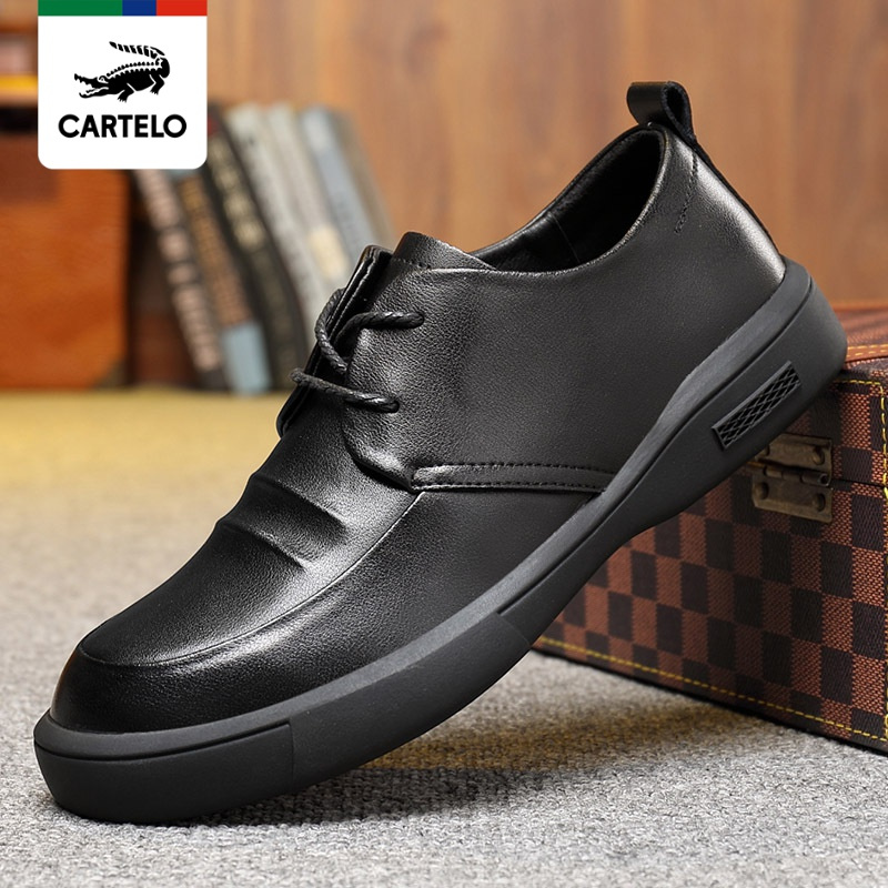 线下专柜同款卡帝乐鳄鱼cartelo新款时尚真皮休闲鞋皮鞋男鞋男士板鞋