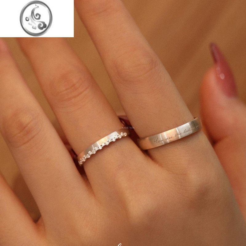 jimi触及真心情侣对戒小众设计银银戒指一对婚戒情人节礼物送男女朋友