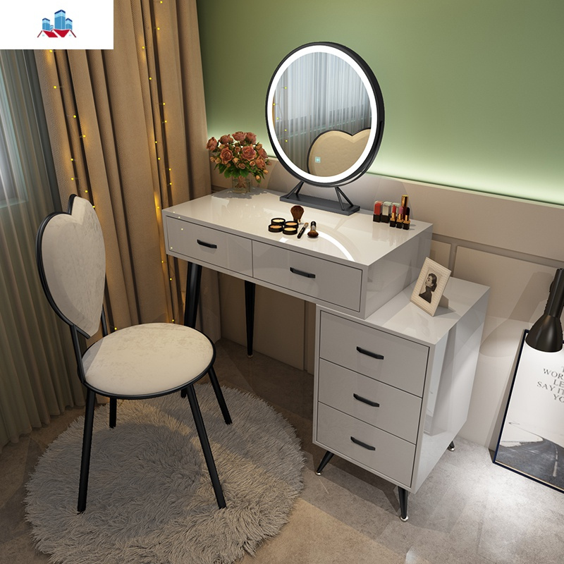 北欧轻奢梳妆台网红ins风化妆台梳妆桌子化妆桌卧室现代简约带灯 泰空