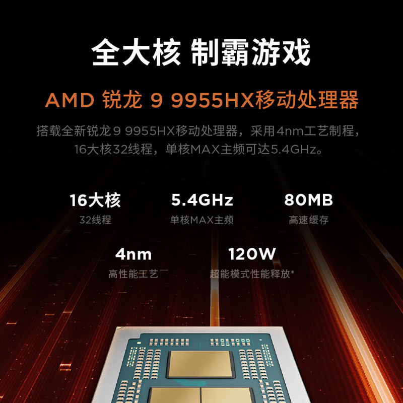 联想(Lenovo)拯救者R9000P 2025新款 16英寸电竞游戏本笔记本电脑(R9-9955HX 32G 1T RTX5060 2.5k 240Hz 广色域)碳晶黑高清大图