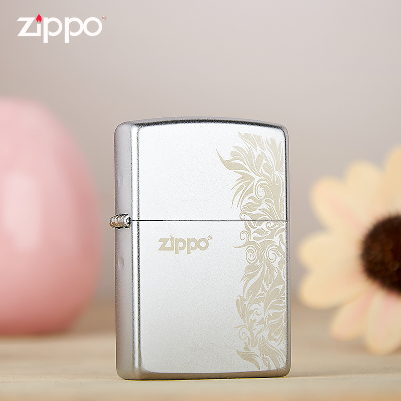 [苏宁自营]之宝Zippo打火机正版防风煤油205磨砂富贵繁花男士女士自用送礼zippo