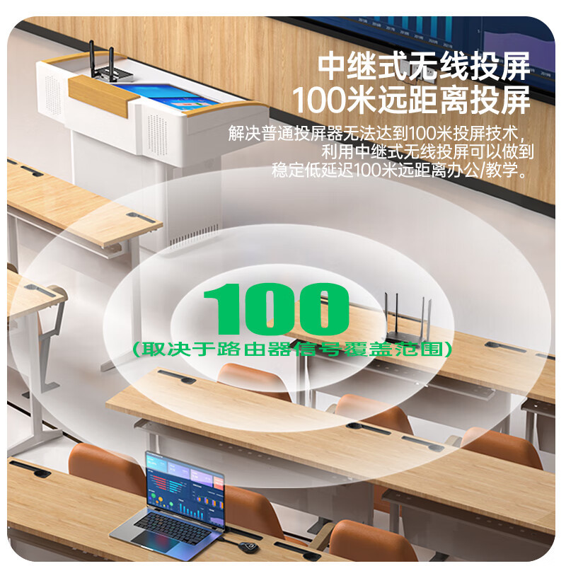 毕亚兹 企业级无线投屏器 USB同屏器电脑手机笔记本电视HDMI高清传输器传电视投影仪显示器会议套装 R58- 经典款