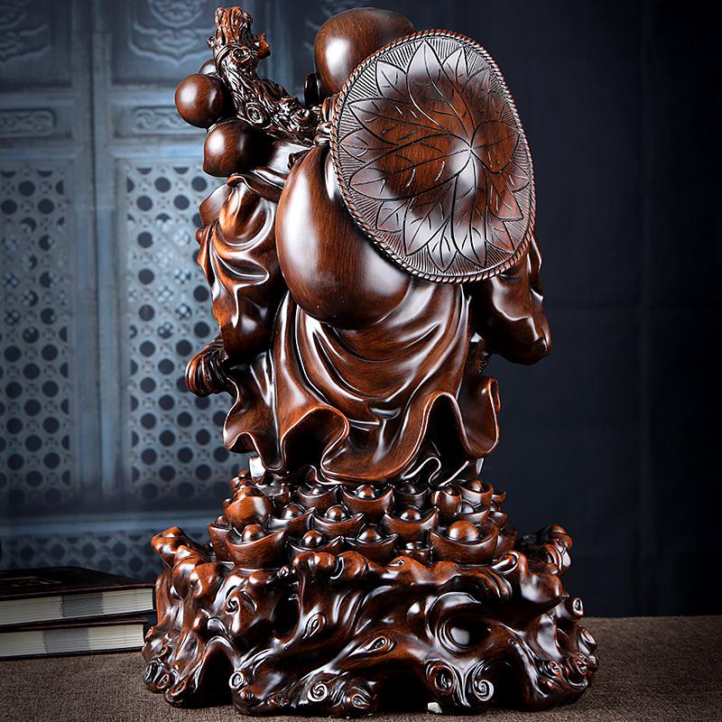 家柏饰(CORATED)黑檀木财源滚滚弥勒佛大肚笑佛家居摆件店铺公司开业礼品高清大图