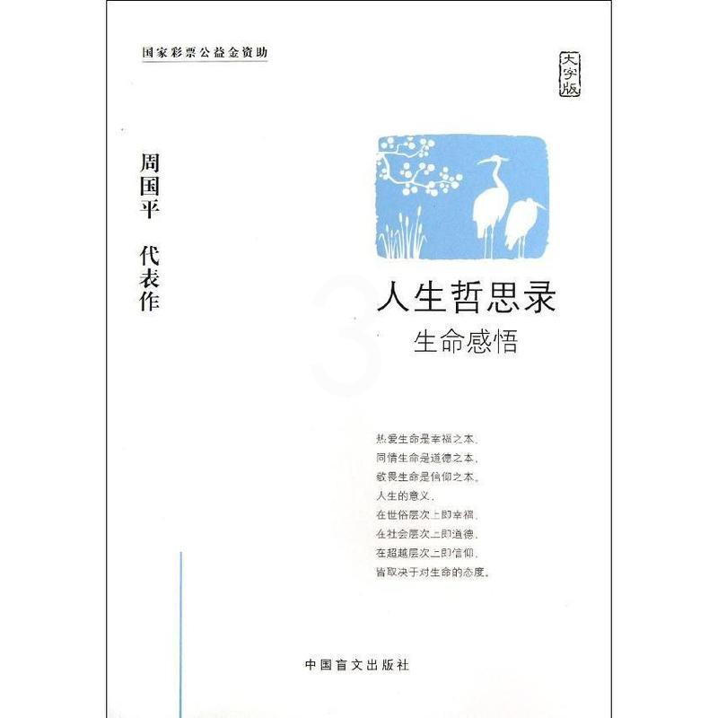 [正版]周国平人生哲思录大字版周国平哲学散文集随笔中国现当代随笔文学生命感悟情感体验人性观察精神家园哲学思考语录 盲文出高清大图