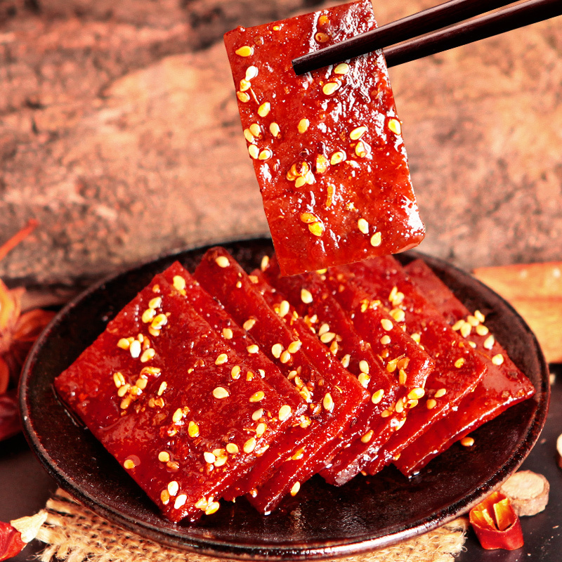 四川特产 蜀道香麻辣猪肉脯100g*2袋猪肉脯