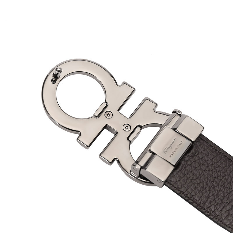 菲拉格慕salvatoreferragamo男士牛皮gancini可裁剪双面皮带腰带67a