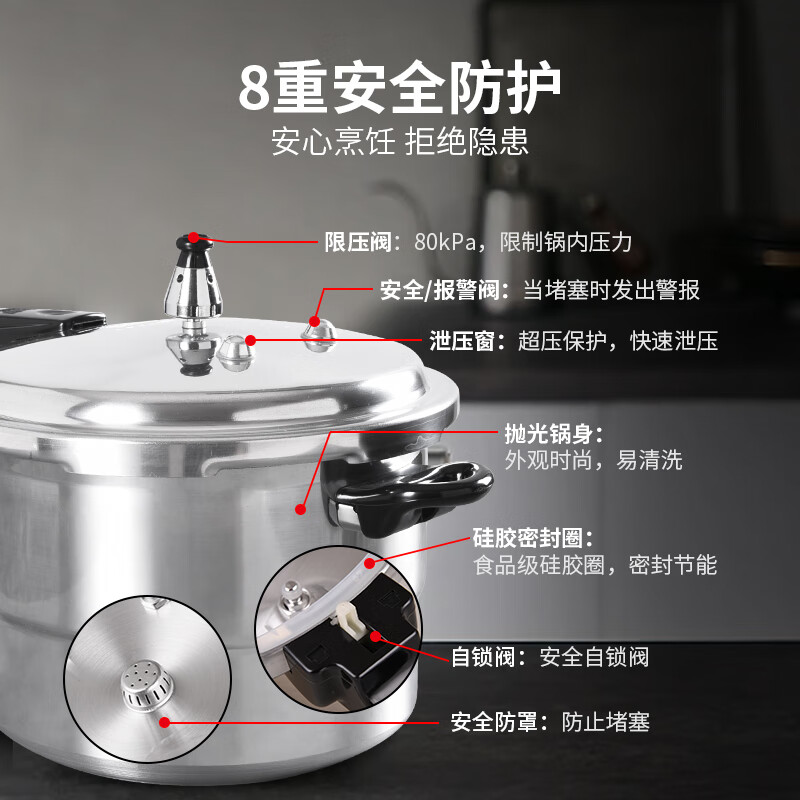 双喜 鸿运蒸格复底压力锅 22cm 6L CY-22FXLP01-NC高清大图