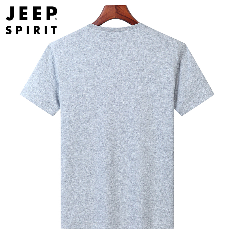 JEEP SPIRIT吉普短袖t恤男士2021夏季新款弹力纯棉圆领套头宽松休闲半袖T恤有大码