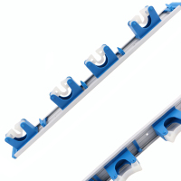 企购优品挂墙多功能扫帚扫把架太空铝挂钩拖把挂架卡位架 四头四钩蓝白色 单个装