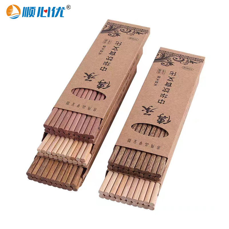 顺心优 实木筷子 铁木筷10双装/盒高清大图