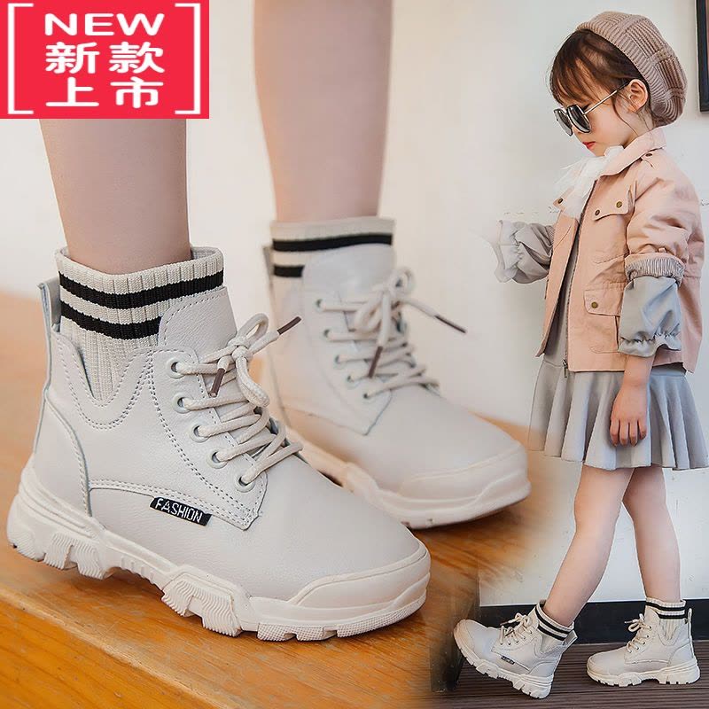 可莉允女童靴子2022秋冬新款儿童马丁靴百搭女孩短靴冬款皮靴时尚雪地靴图片