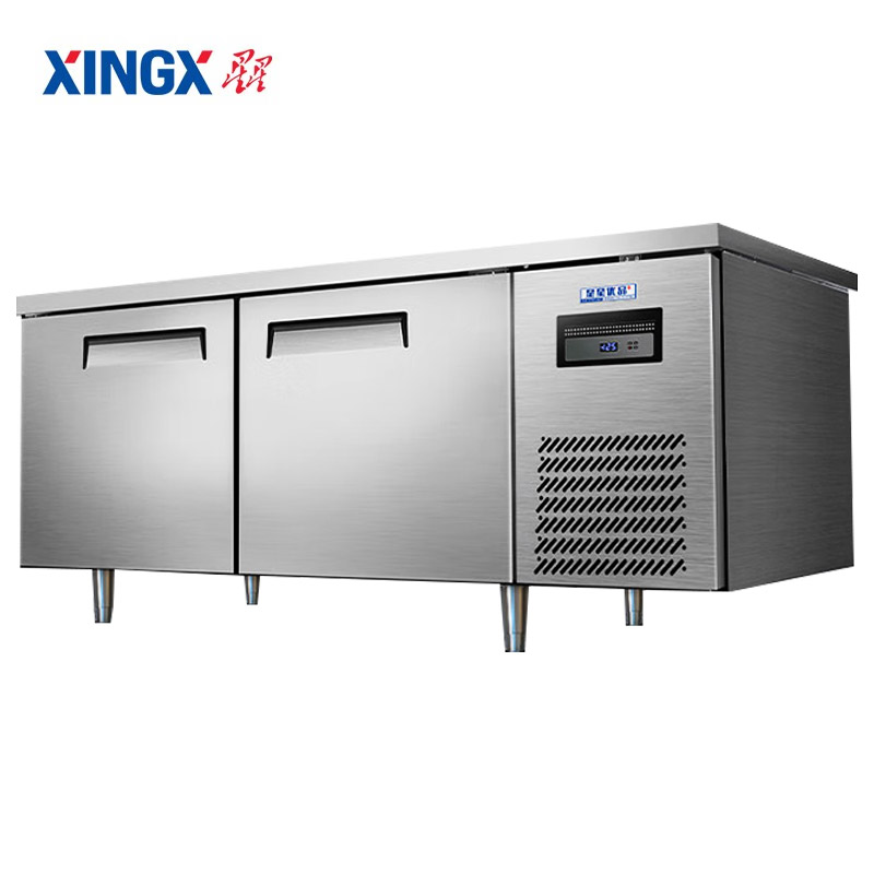 星星(XINGX)1.8米铜管冷藏工作台保鲜柜商用卧式冰柜不锈钢全铜管操作台厨房商用奶茶操作台TC-18TA(铜管)高清大图