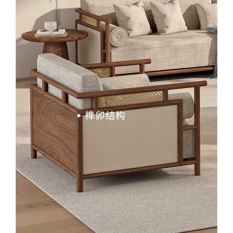 豫龙都 实木沙发套装 1+1+3 套高清大图