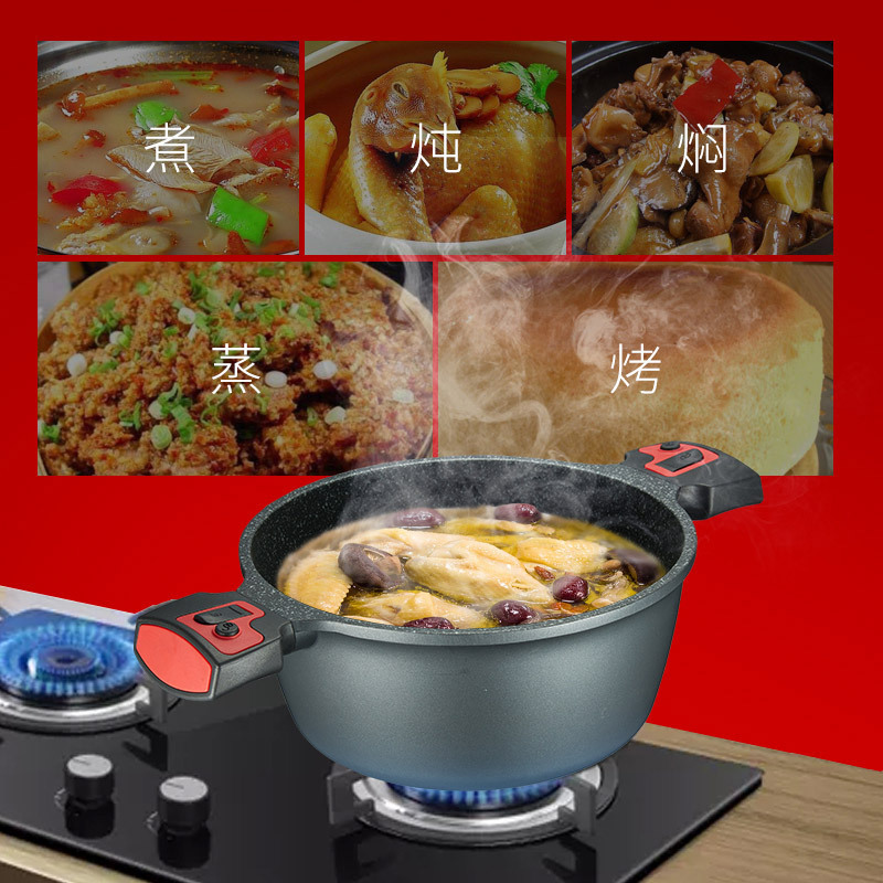 BRK Germany汤锅德国锅具科特布斯不粘锅汤锅5升容量麦饭石不粘自离式物理不粘烹饪用具24cm焖炖煲煮养生多用汤锅