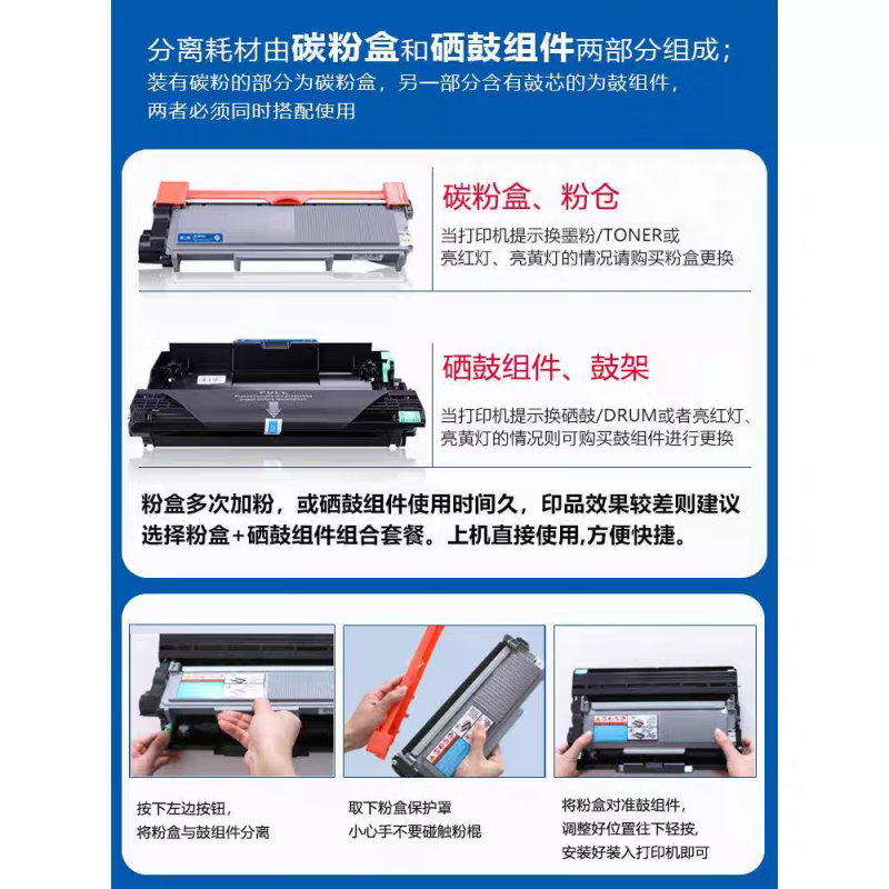 格之格 LT2451 NT-CL2451 LJ2605D 7605 7615 M7400 M7450FPro粉盒 1支高清大图