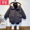 可莉允香港男童时髦外套2022秋冬新款洋气宝宝加绒棉服儿童网红派克棉袄