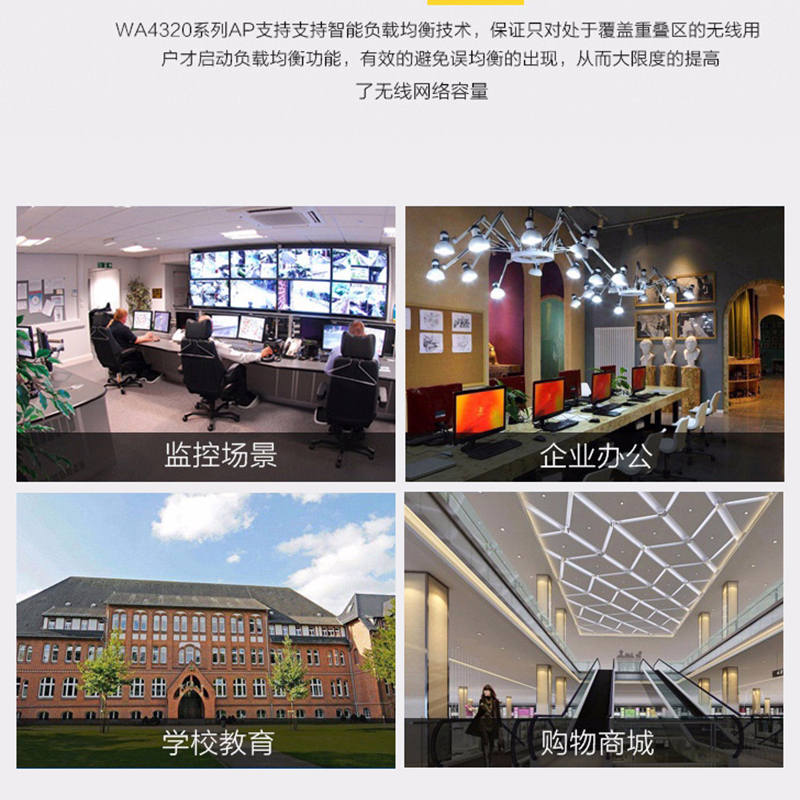 华三(H3C) EWP-WA4320-ACN-D 室内放装型802.11ac AP 企业级无线接入设备路由器