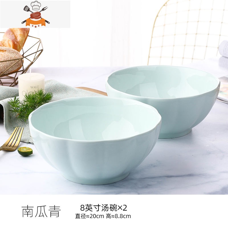 敬平日式大号汤碗组合2个装 家用泡面碗配大汤勺创意陶瓷餐具套装可微高清大图