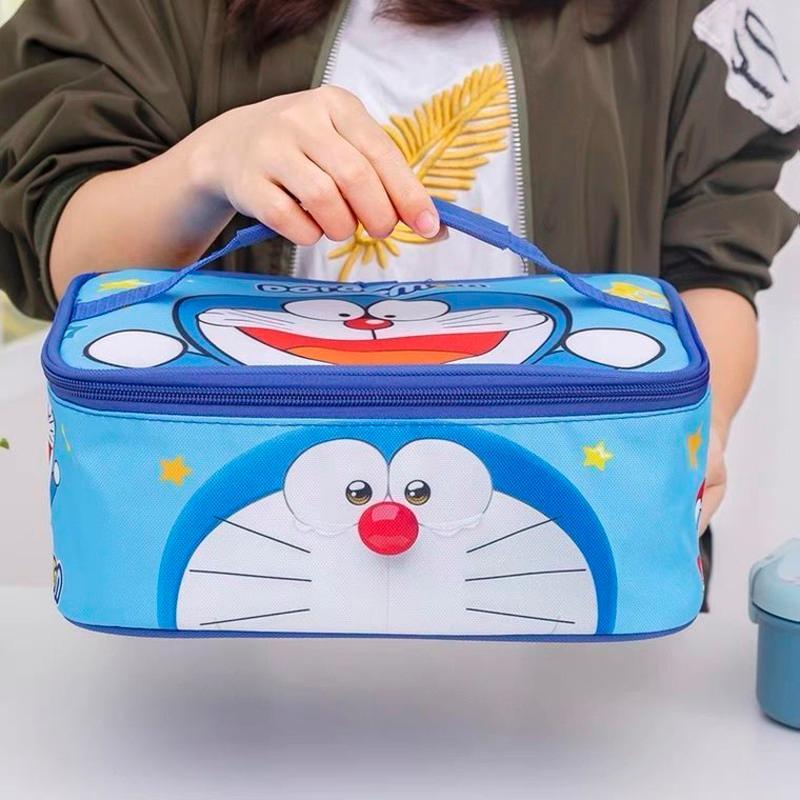 可爱卡通保温饭盒袋加宽平放饭盒包男女生便当袋子小学生午餐包kt
