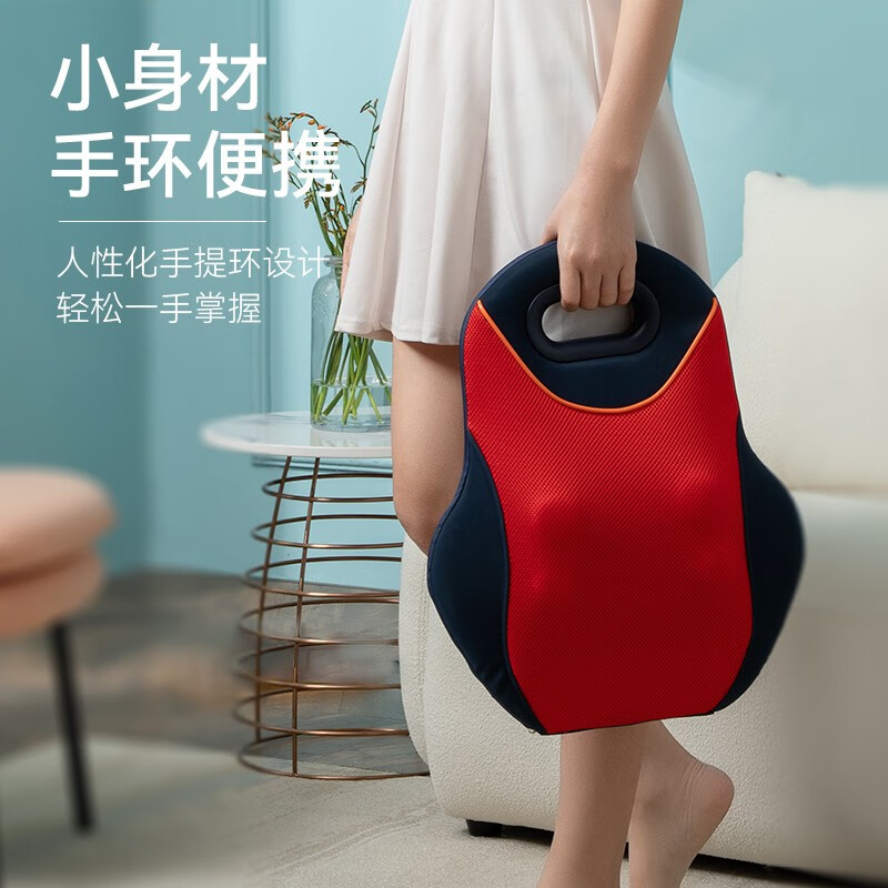 践程 办公室家用车载按摩靠枕热敷腰肌劳损肩颈椎背部按摩器 R3A高清大图