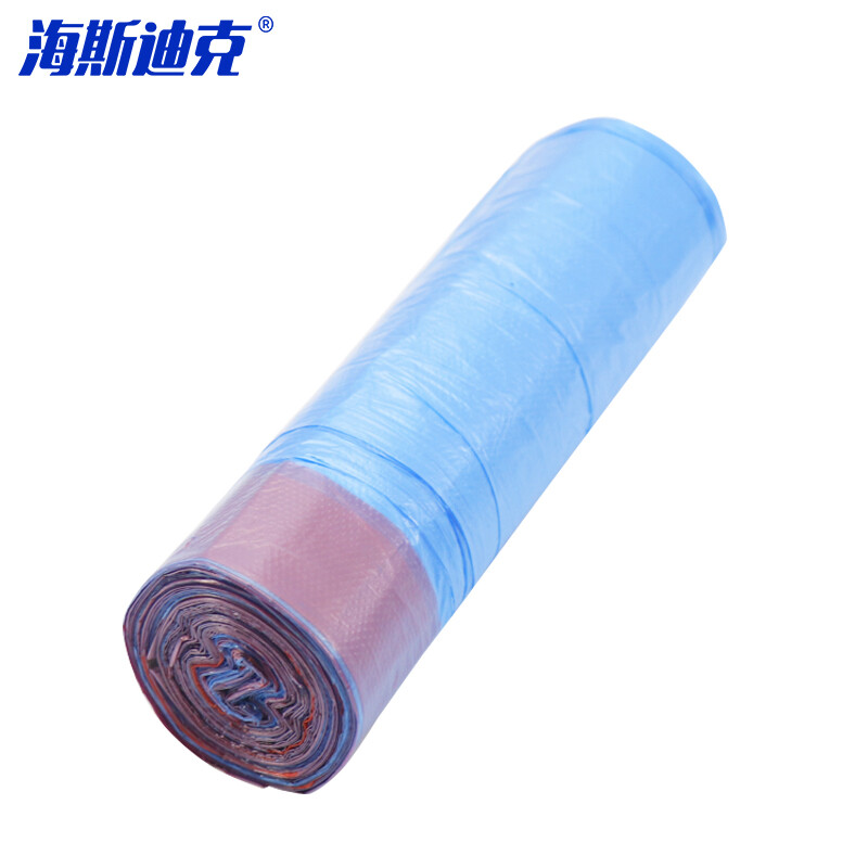 海斯迪克 抽绳垃圾袋 HKZX-55 45*50cm 加厚蓝色红绳 20只 1卷高清大图