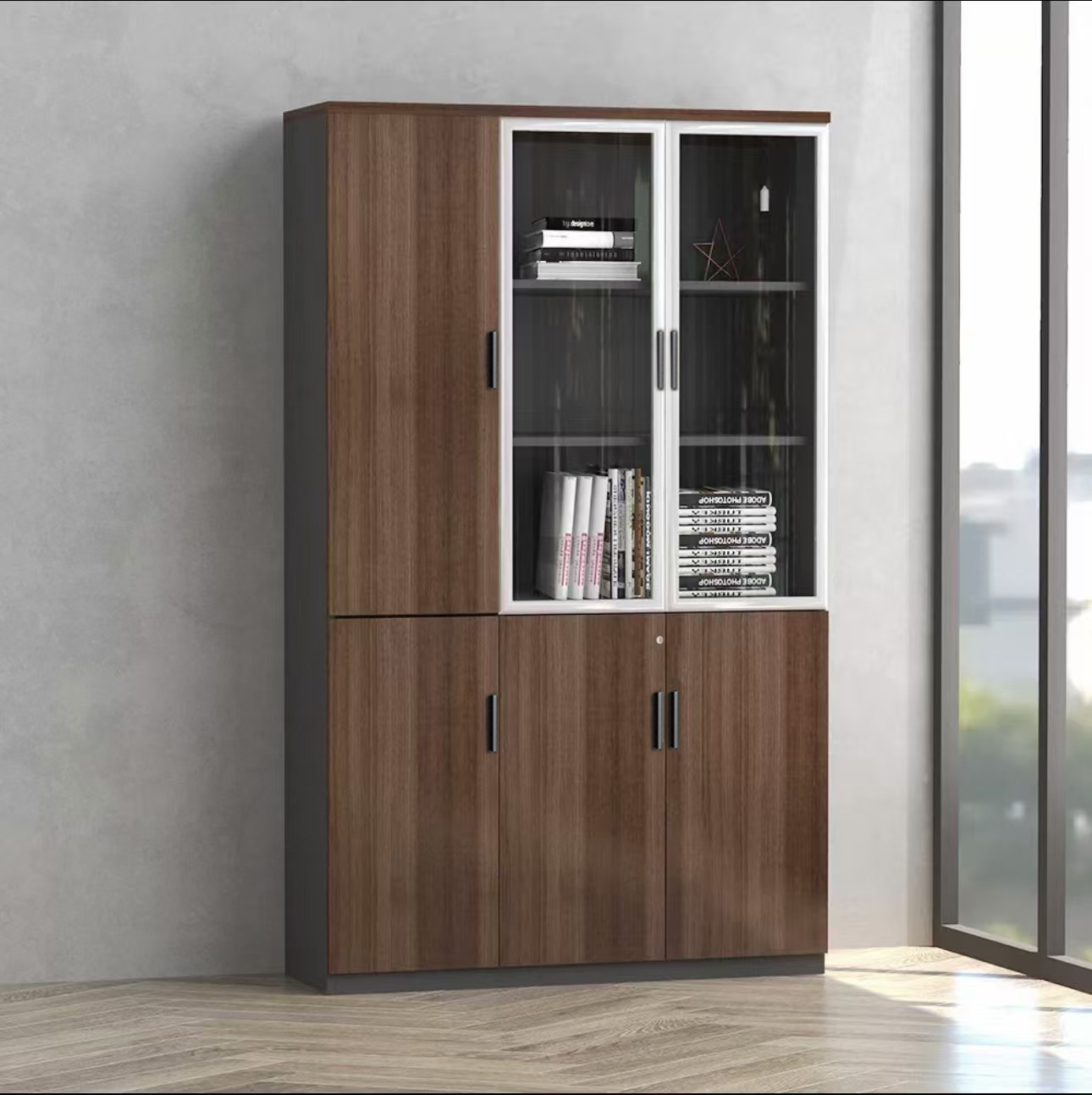 广顺泰 三门木制书柜 SG-422 1200*400*2000mm 组高清大图