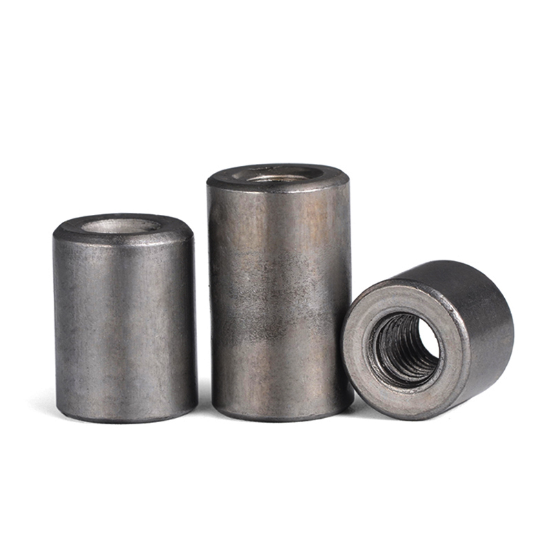 m48850个铁本色加长螺母圆柱螺母套管连接焊接螺母柱m4m5m6m8m10m12l