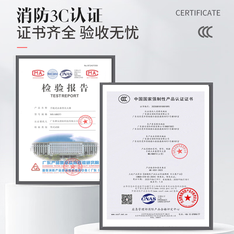 唐安25年新国标MS/ABEF3 手提式水基灭火器 3升 单位:个高清大图