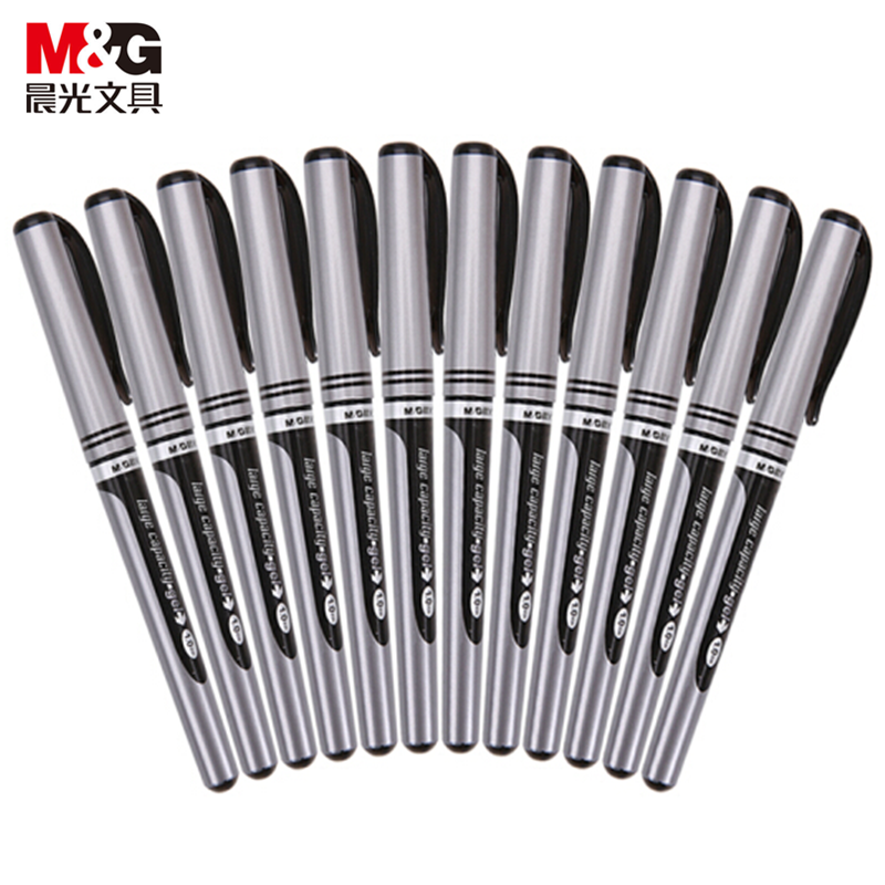 晨光(M&G) AGP13604 中性笔大笔画签字笔水性笔办公1.0mm12支黑色