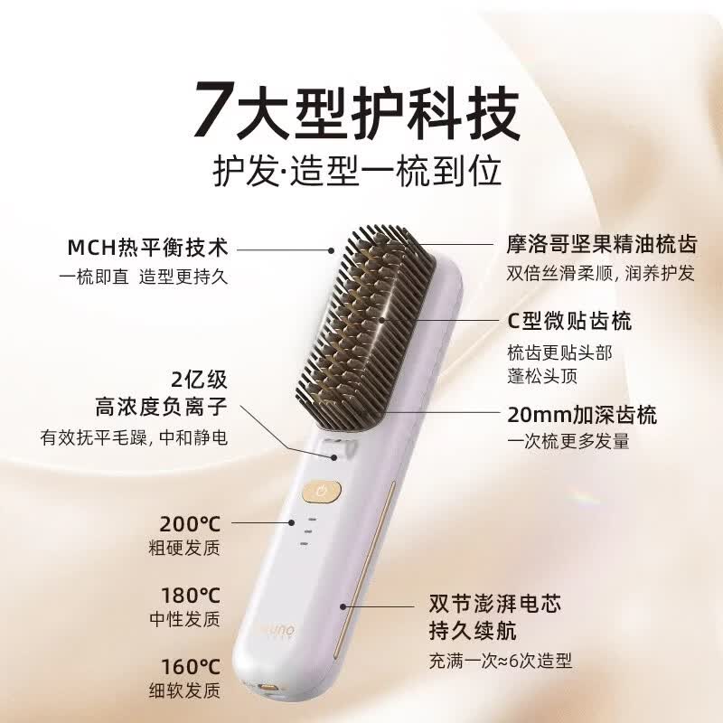 BRUNO 无线直发梳(Pro版 精油礼盒款)BY-ZFS01 鱼姬白高清大图