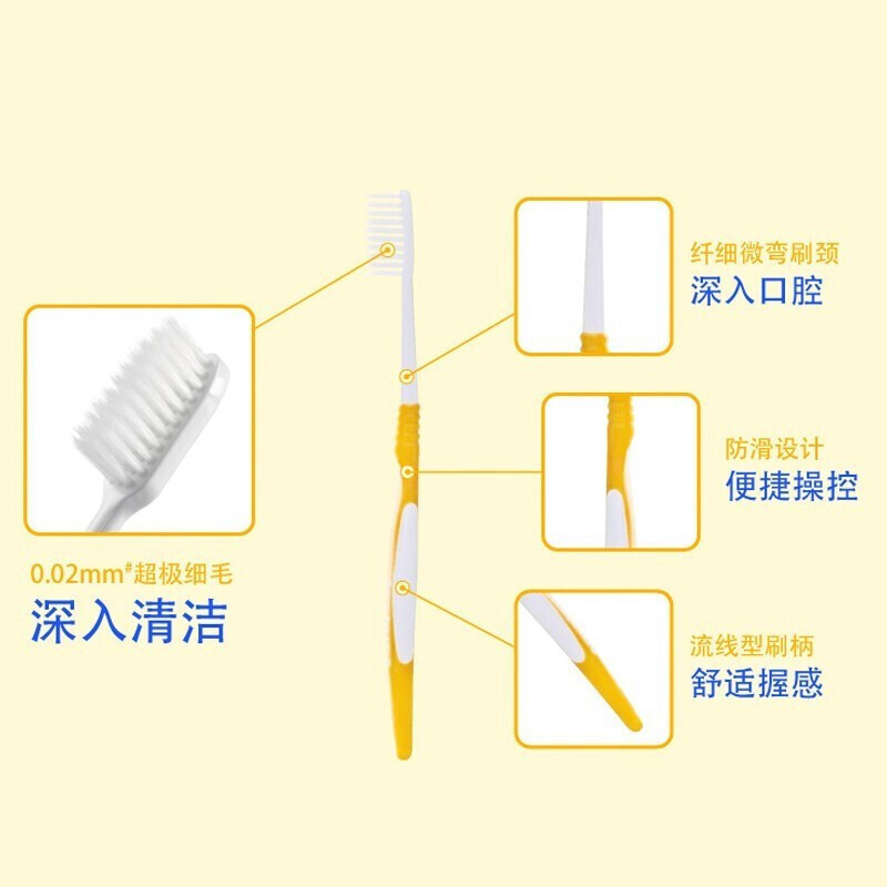 狮王(LION) 细齿洁弹力护龈牙刷 三支高清大图