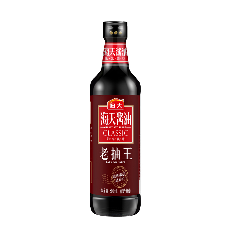 海天老抽王500ml /瓶 风味酱油 炒菜红烧卤肉上色入味调味品