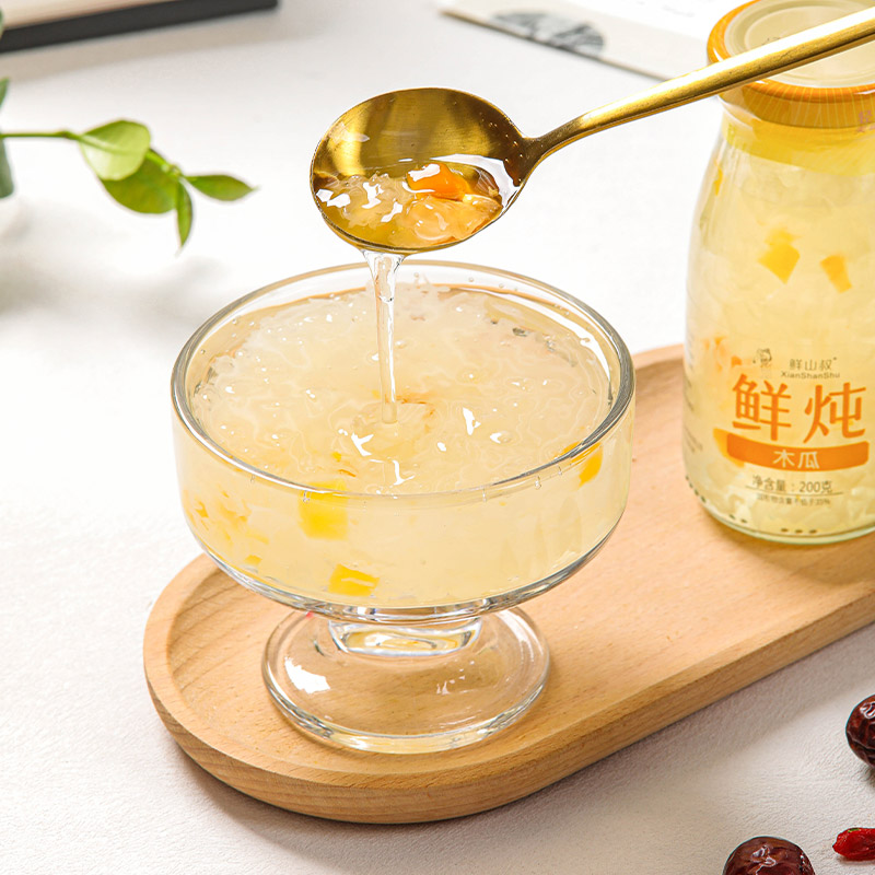 鲜山叔 鲜炖银耳羹 红枣口味200g*6瓶高清大图