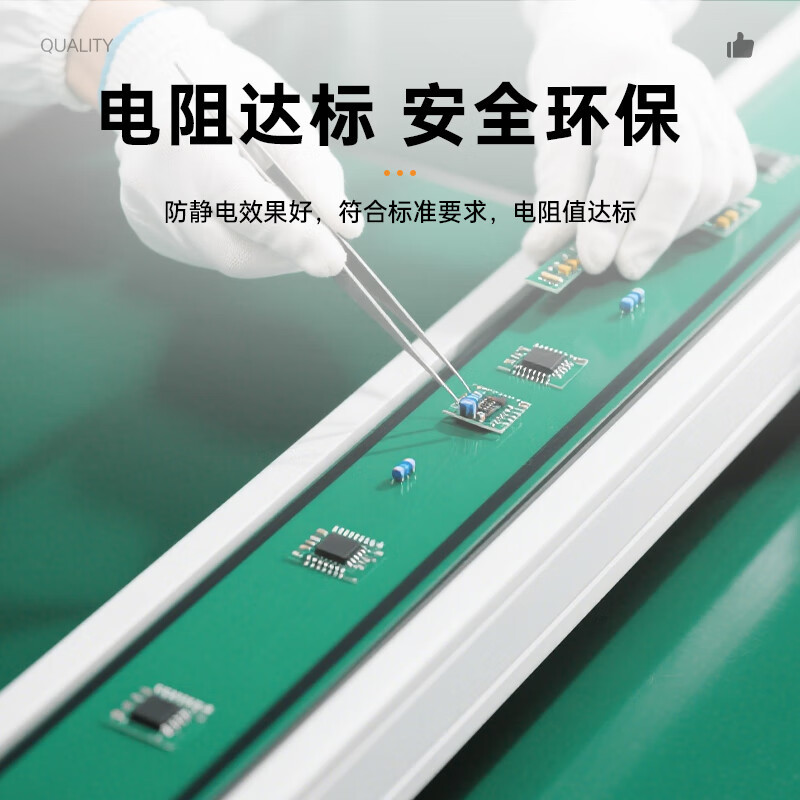 海斯迪克 防静电胶垫 长2m宽1m*厚2mm实验室橡胶垫防静电台垫耐高温工作台接地桌垫高清大图