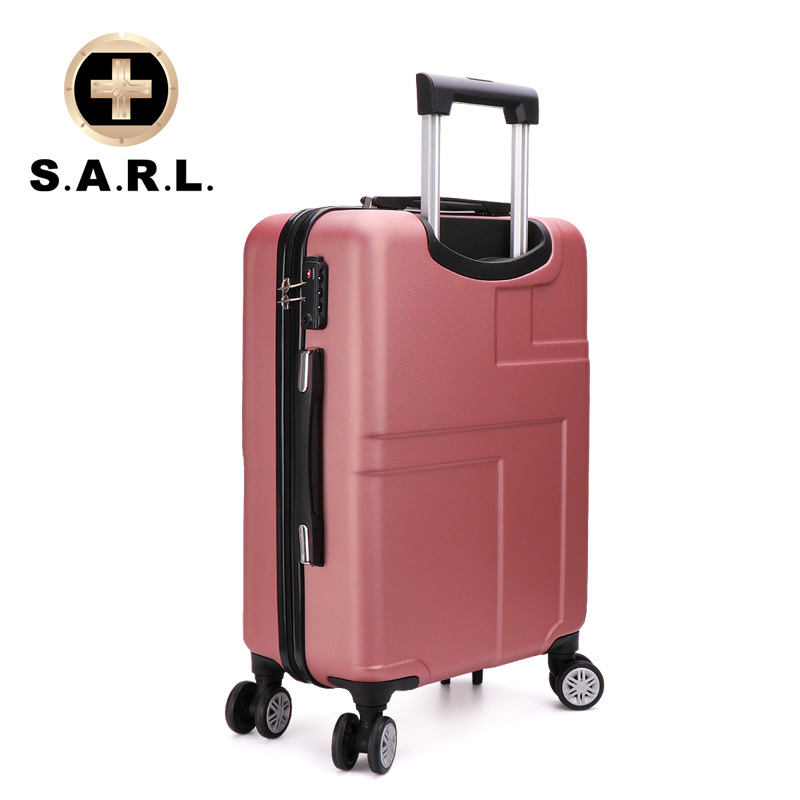 S.A.R.L瑞士拉杆箱 静音万向轮 男女通用旅行箱密码锁 可放15.6寸笔记本电脑包 玫瑰金24寸