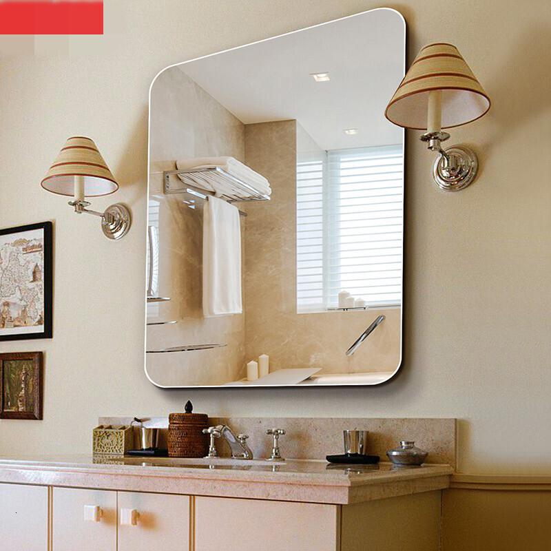 圆角无框浴室镜子壁挂防水卫生间镜子厕所挂镜洗手间梳妆台镜 5mm高清