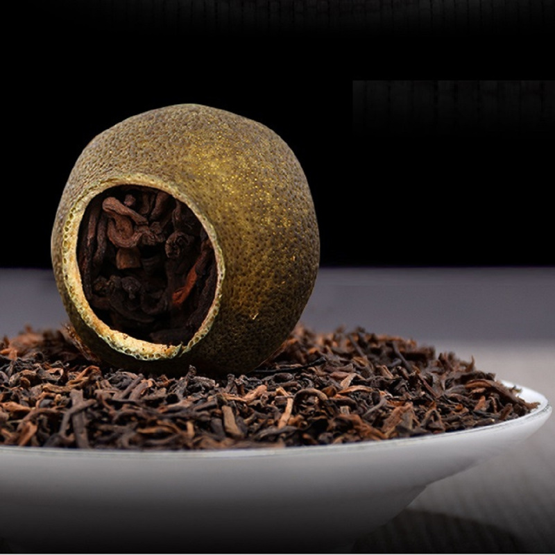 源御露(Yuan Yu Lu)新会小青柑普洱茶生晒陈皮熟茶小柑橘子桔普茶木质茶中贵族礼盒装黑茶茶叶500g高清大图