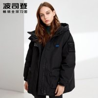 波司登羽绒服女短款冬新款加厚连帽工装宽松潮流B90142522DS