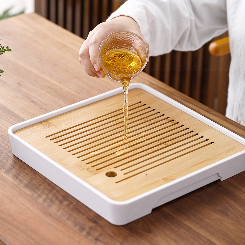 言艺 茶盘茶台茶托盘竹制密胺功夫茶盘 悟然正方高清大图