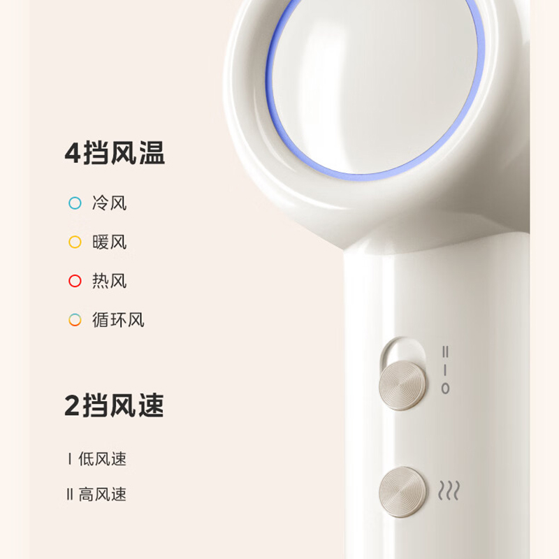 美的(Midea) 高速电吹风FG201暖阳白高清大图